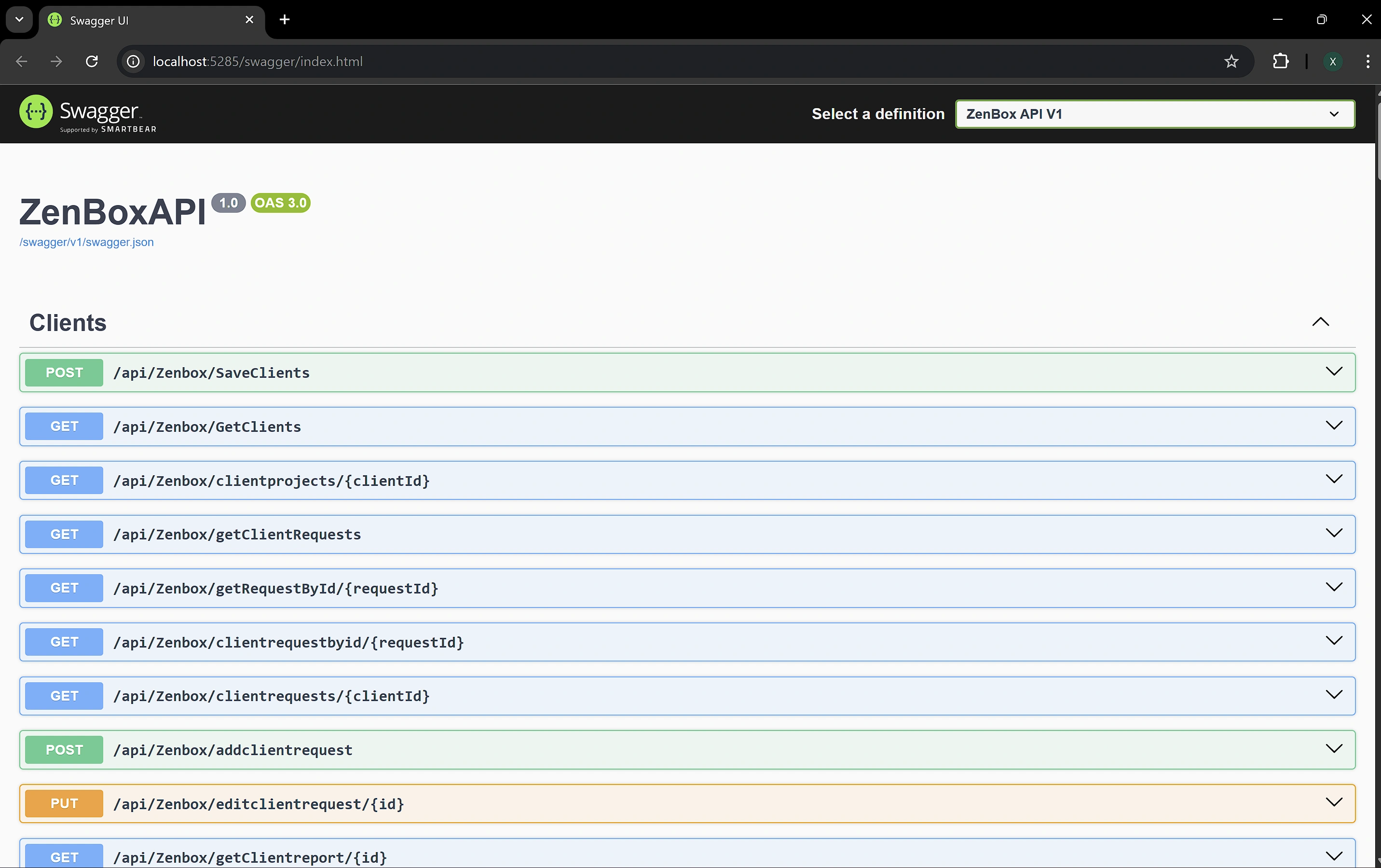 ZenBox API screenshot