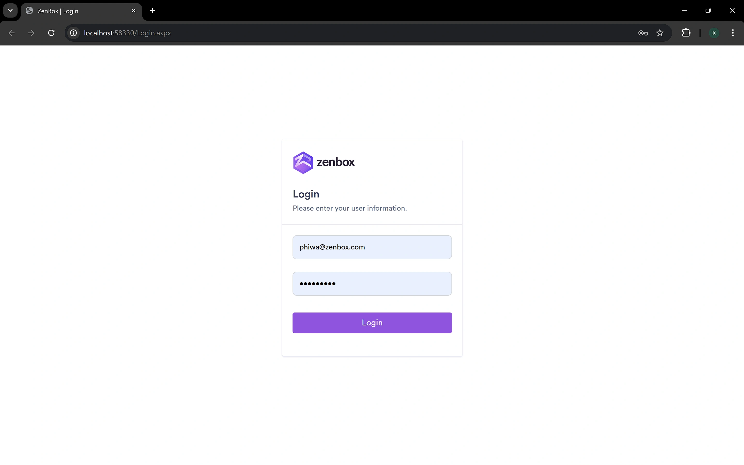 ZenBox Web Frontend screenshot